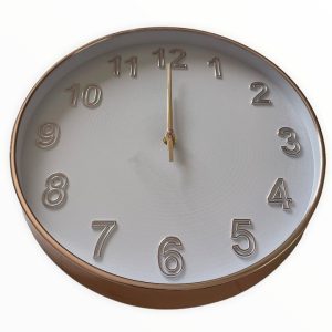 Rosegold keretes elegáns kerek analóg falióra betűs számjegyekkel 30 cm Torch