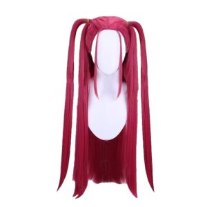 K-POP Mira paróka – extra hosszú, rózsaszín copfos paróka