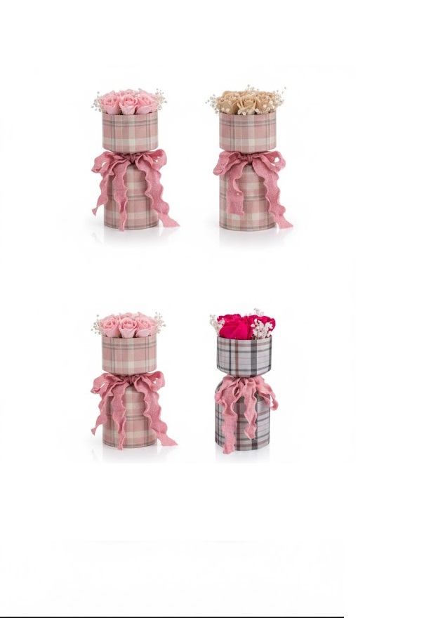 Örök rózsa csokor egyedi csomagolásban , 25 cm