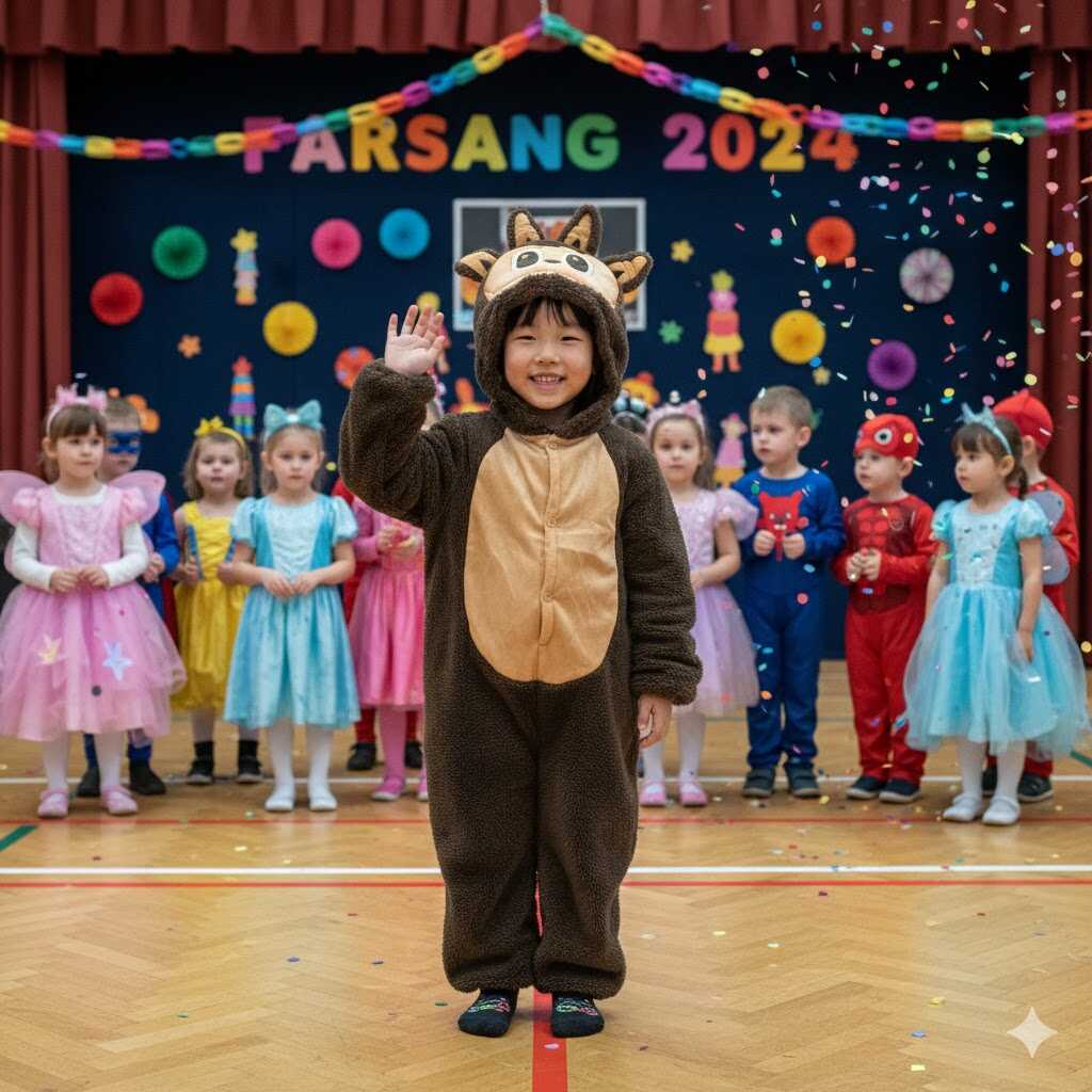 Labubu ihlette plüss jelmez maszkos kapucnival Barna – gyerek) - Image 4