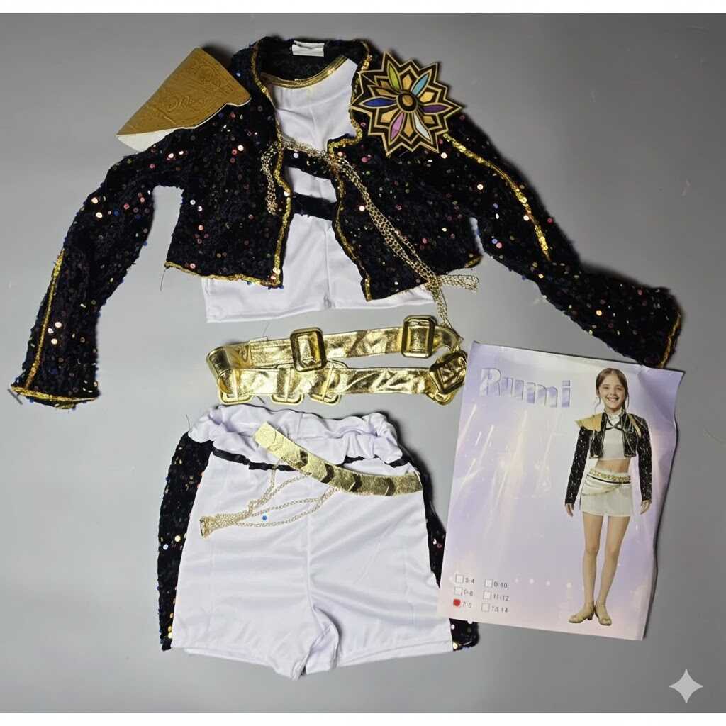 KPOP Demon Hunters – Flitteres Arany Rumi Jelmez - Image 6