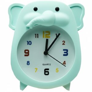 Elefántos gyermek ébresztőóra színes számokkal menta kivitelben Torch