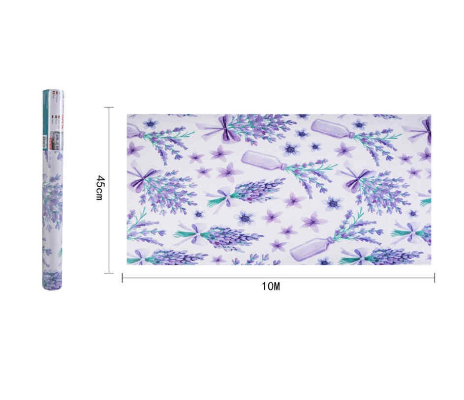 Levendulás és Fiola Mintás Öntapadós Tapéta 45cm x 10m - Torch