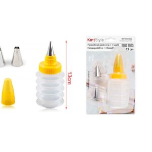 Szilikon harmonika habnyomó készlet 3 db fém fejjel 13cm Kmt Style