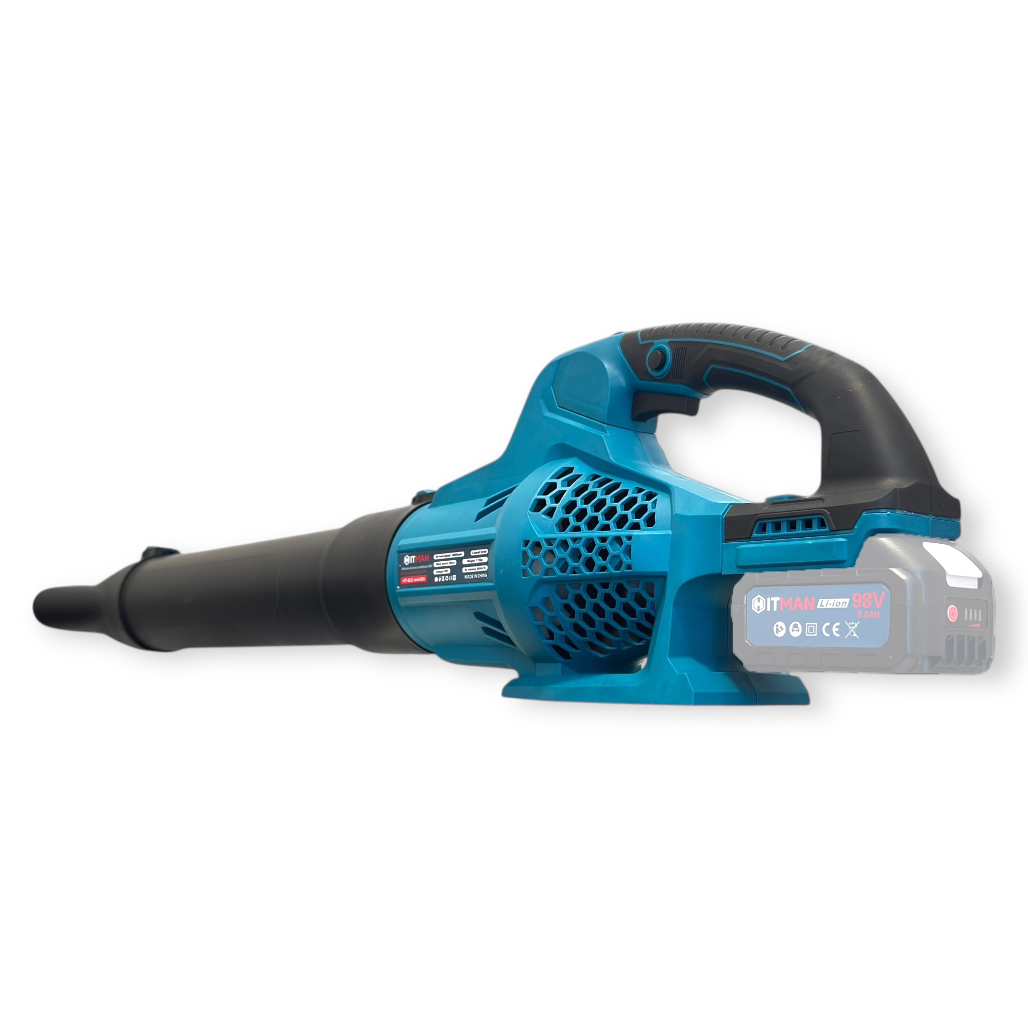 Akkumulátoros Lombfúvó - 98V, 6 sebességes, gyorstöltővel (akku nélkül) - HITMAN HT-BLS-6444RS