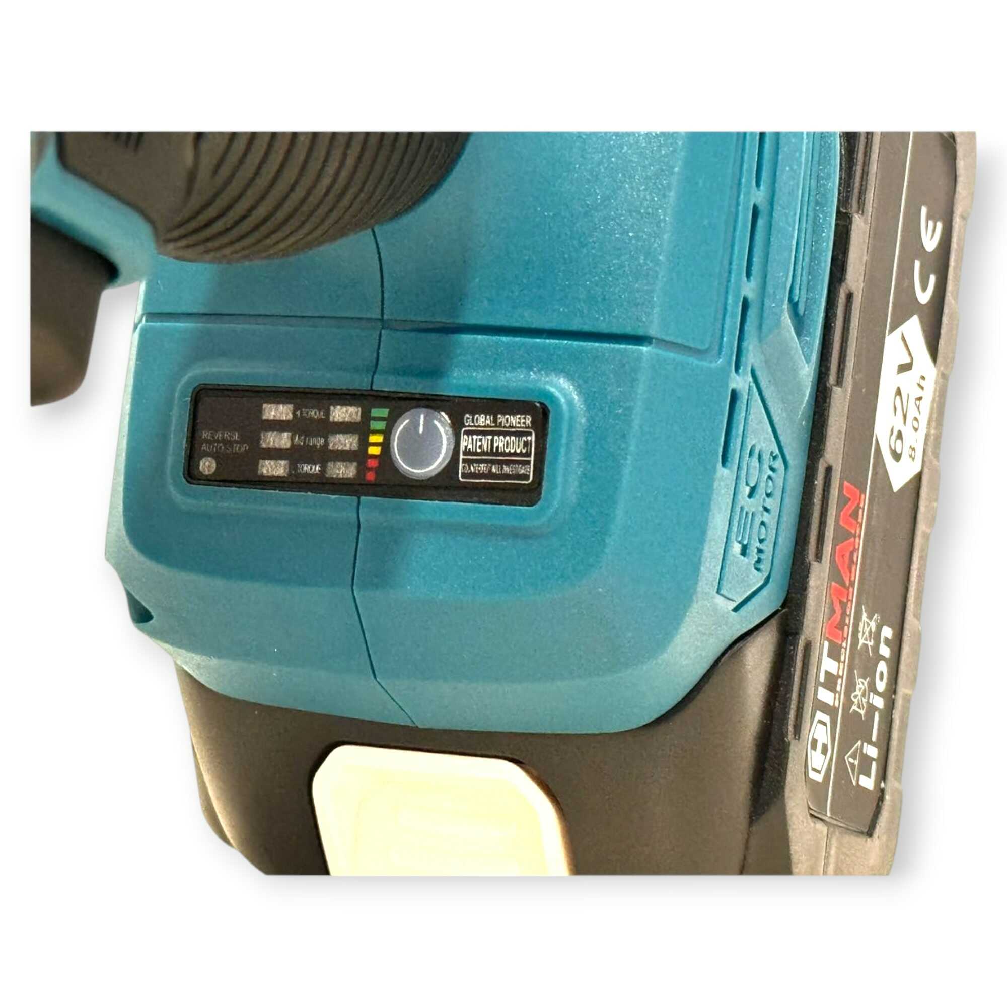 Akkumulátoros Ütvefúró és Csavarbehajtó Készlet - 62V Rendszer 2 db 8.0Ah Akkuval és 49 részes tartozékkal