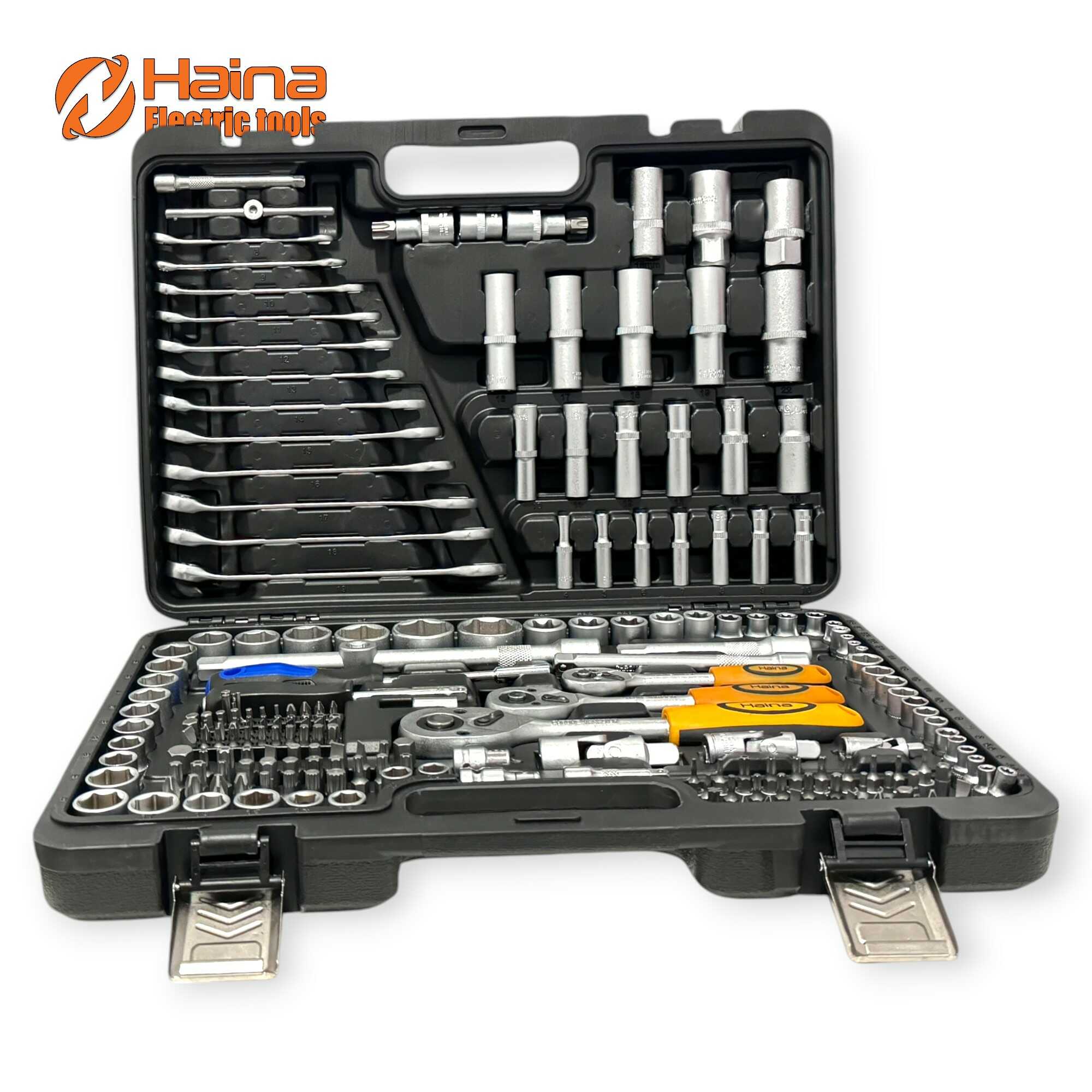 Krova Dugókulcs Készlet 216 részes 1/2" 1/4" 3/8" Racsnis Hajtókarokkal HA-0057 Haina