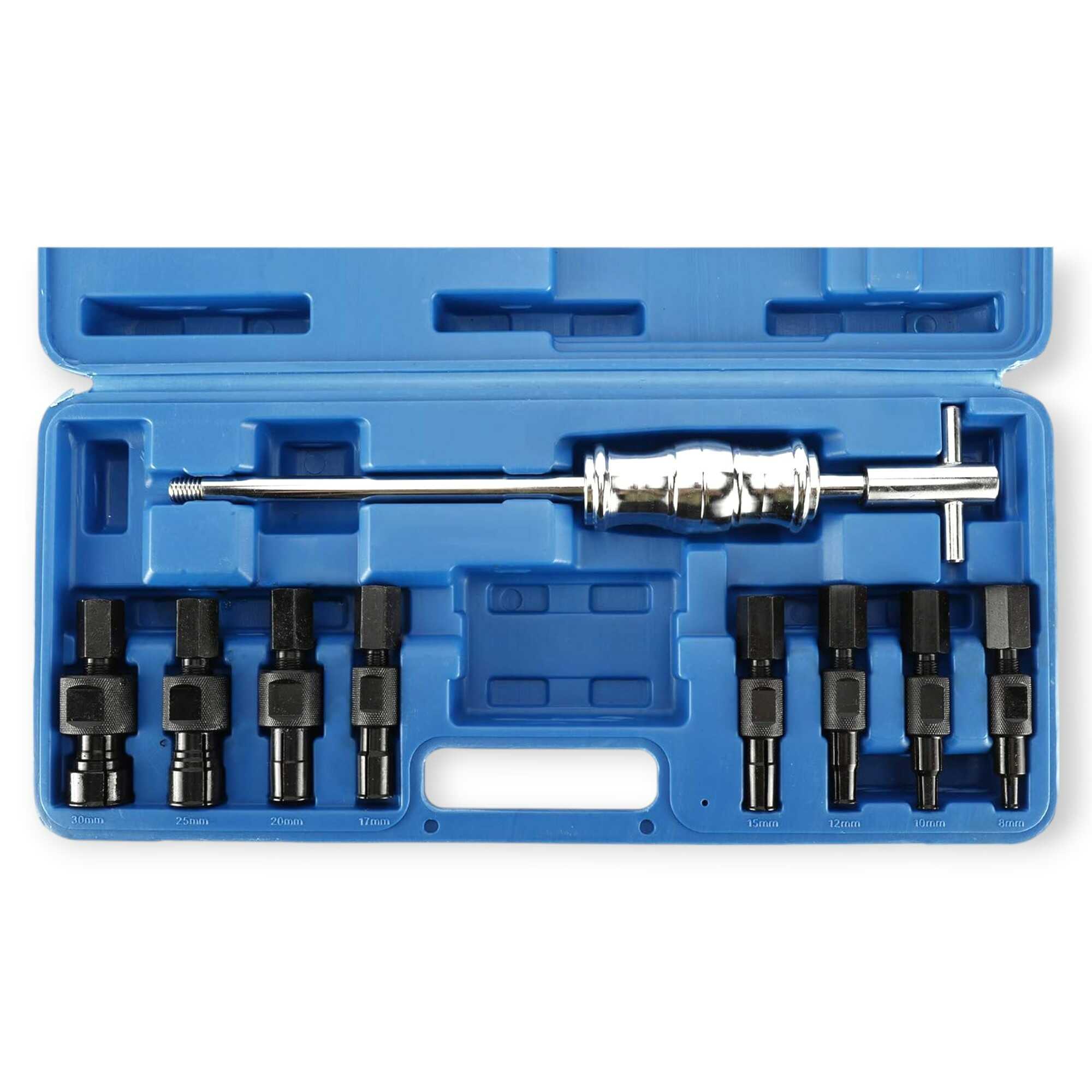 9 részes Professzionális Csúszókalapácsos Belső Csapágy Kihúzó Készlet - 8-32 mm Vakfurat Adapterekkel - HAINA HA-6002