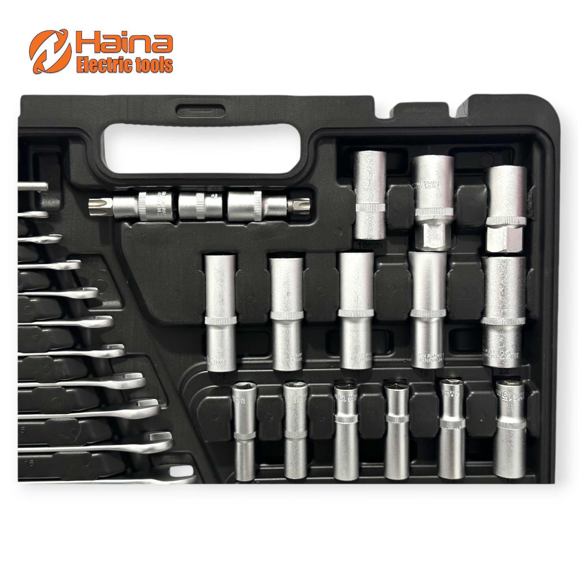 Krova Dugókulcs Készlet 216 részes 1/2" 1/4" 3/8" Racsnis Hajtókarokkal HA-0057 Haina