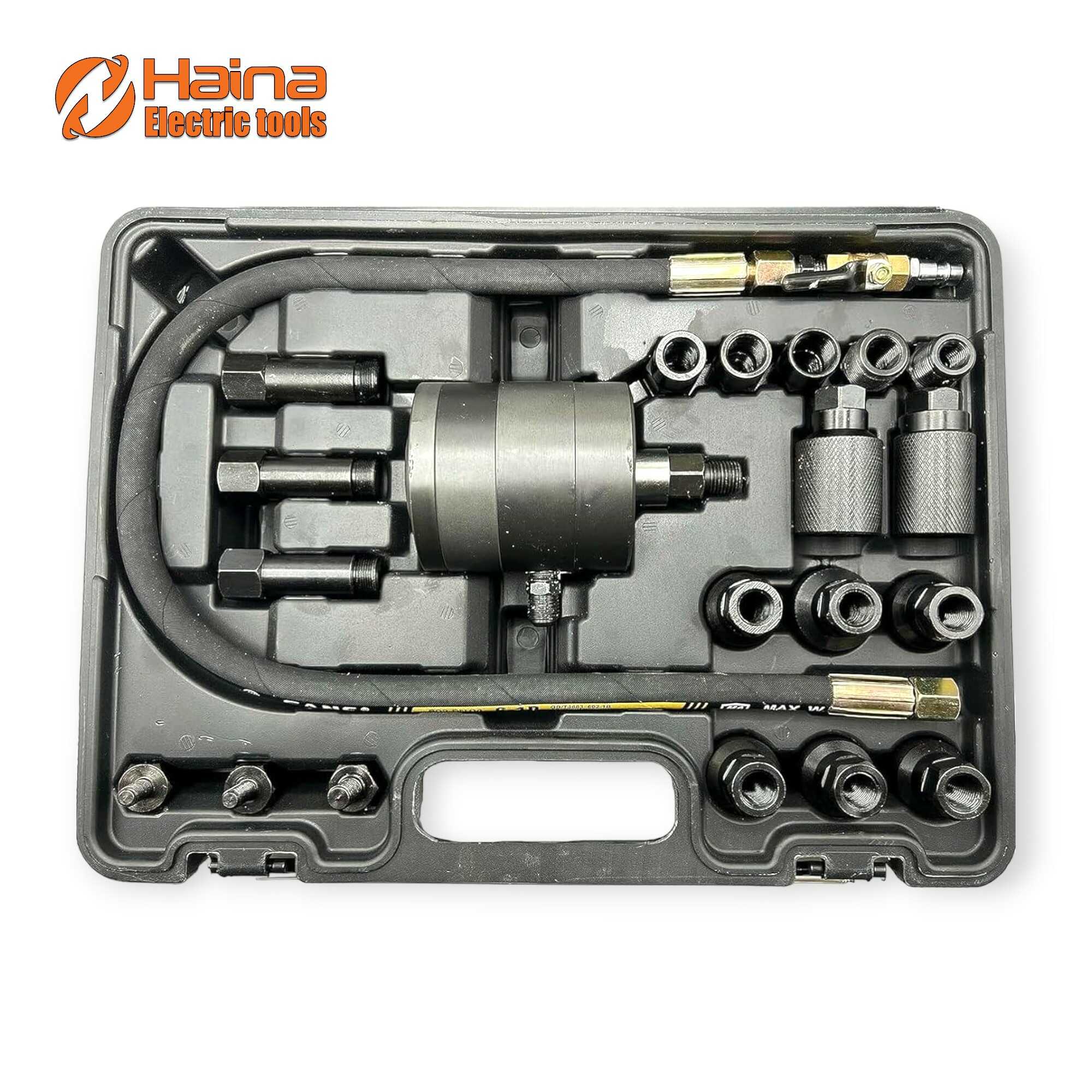 21 darabos Professzionális Pneumatikus Diesel Injektor Kihúzó Készlet - 6-12 bar Üzemi Nyomás - HITMAN HA-2540