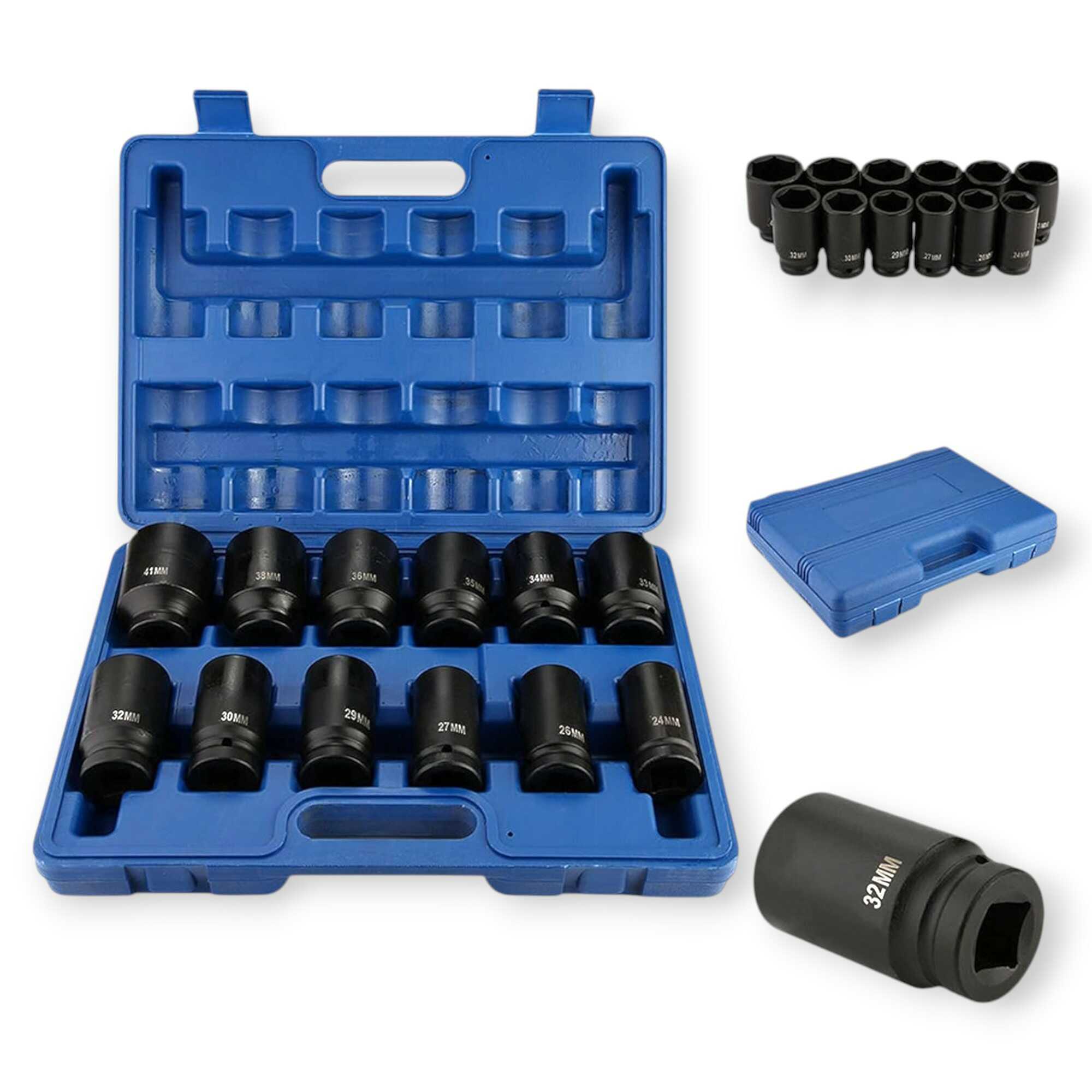 Gépi Dugókulcs Készlet 12 részes 3/4" és 1" Ütvecsavarozóhoz 24-41mm HA-0050 Haina