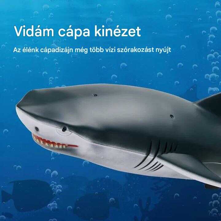 2 az 1 -ben motoros távirányitós csónak és cápa , 2.4Ghz , szürke és fehér , 26x14x8 cm - Image 14