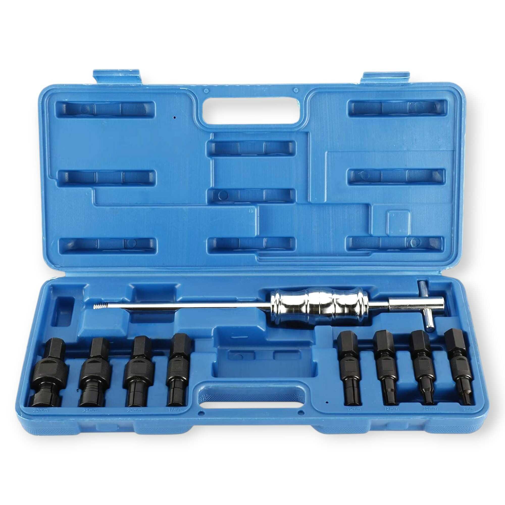 9 részes Professzionális Csúszókalapácsos Belső Csapágy Kihúzó Készlet - 8-32 mm Vakfurat Adapterekkel - HAINA HA-6002