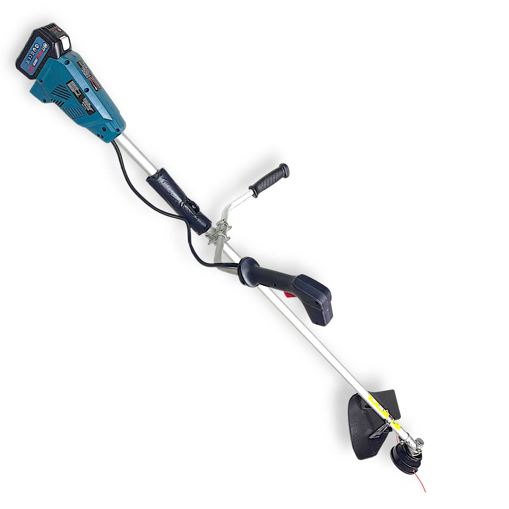 Akkumulátoros Fűkasza és Bozótvágó 98V 26mm/9-bordás Szár damilfejjel HT-BGT-1536X Hitman