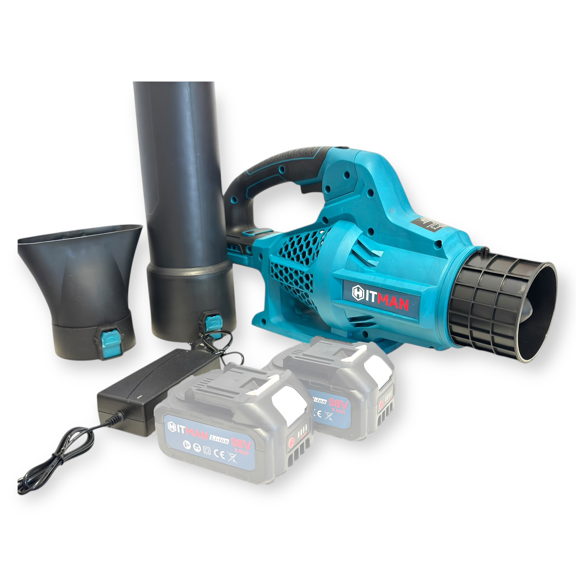 Akkumulátoros Lombfúvó - 98V, 6 sebességes, gyorstöltővel (akku nélkül) - HITMAN HT-BLS-6444RS