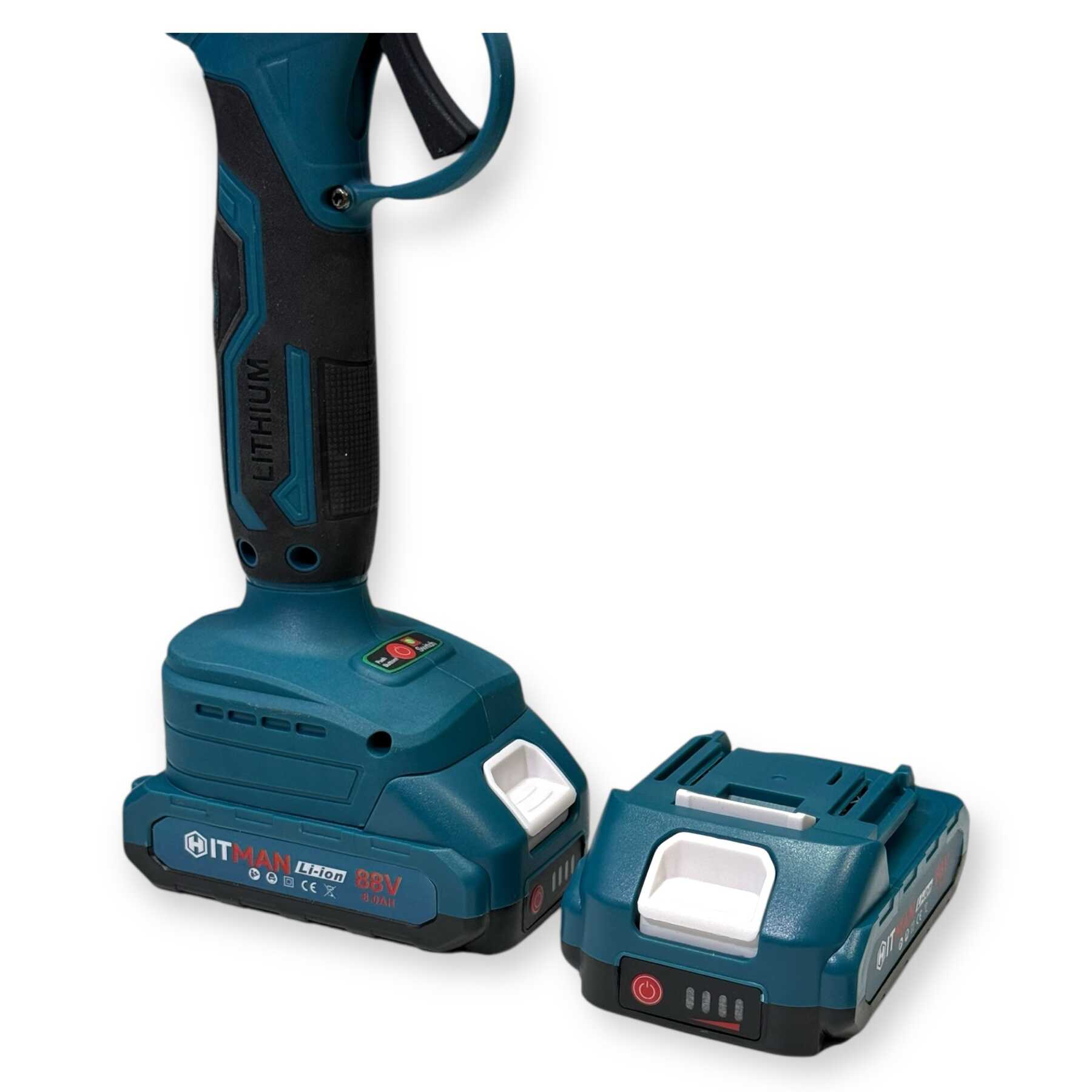 Akkumulátoros Metszőolló 88V LCD Kijelző 2-Akkús 2-Kés Készlet HT-BSCS-6449 Hitman