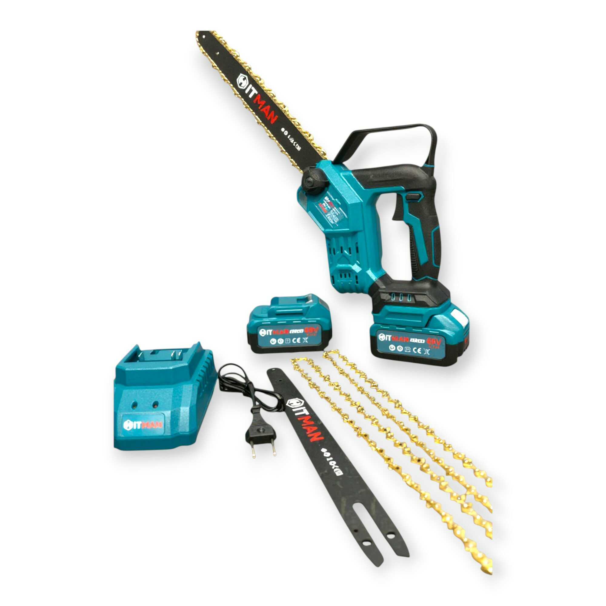 Akkumulátoros Láncfűrész 88V 10" LCD Kijelző Olajtartály 2 Akku HT-CHS-8877.Pro Hitman