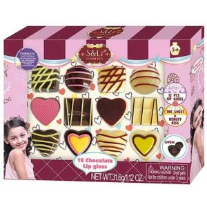 Csokoládé formájú szájfény szett - az igazi kis tündöklőknek , 12 db