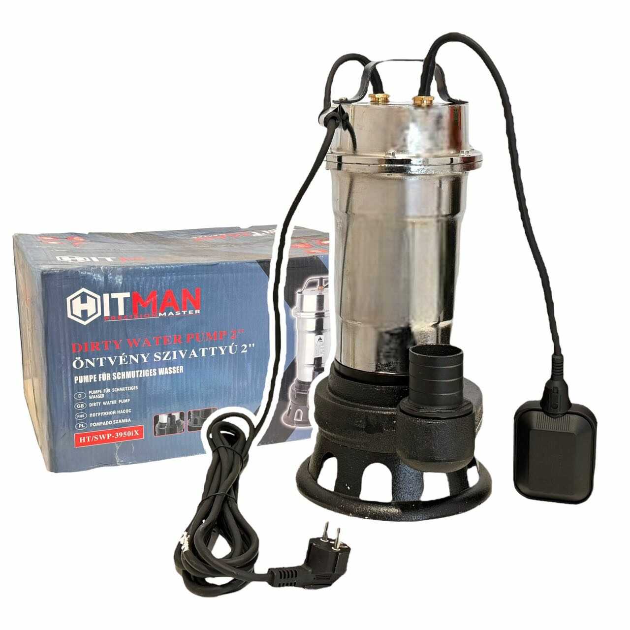 Nagy Teljesítményű Öntvény Darálós Szennyvízszivattyú INOX Házzal - 3950W - Úszókapcsolós Kivitel