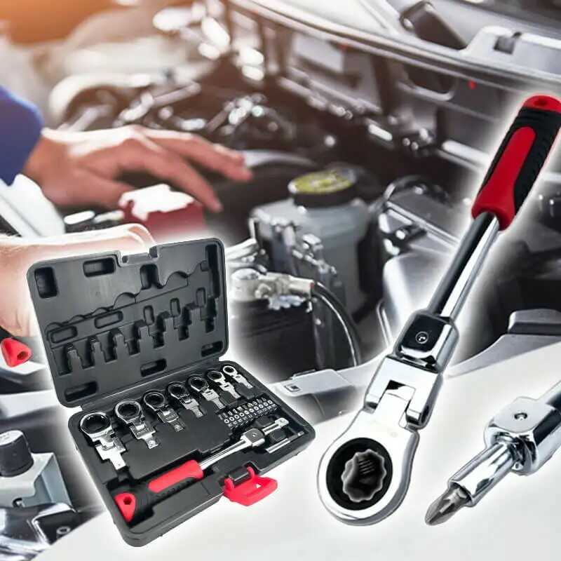 Univerzális 12 az 1-ben Flex-Fejes Racsnis Kulcs Készlet 6-19mm HITMAN