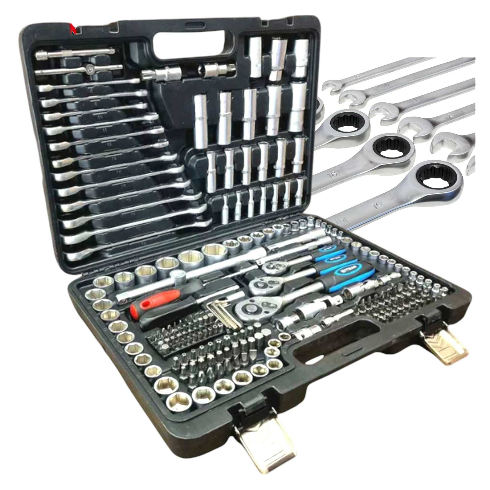 Krova Dugókulcs Készlet 216 részes CR-V Acél Fémcsatos Kofferben HA-0058 Hitman - Image 8