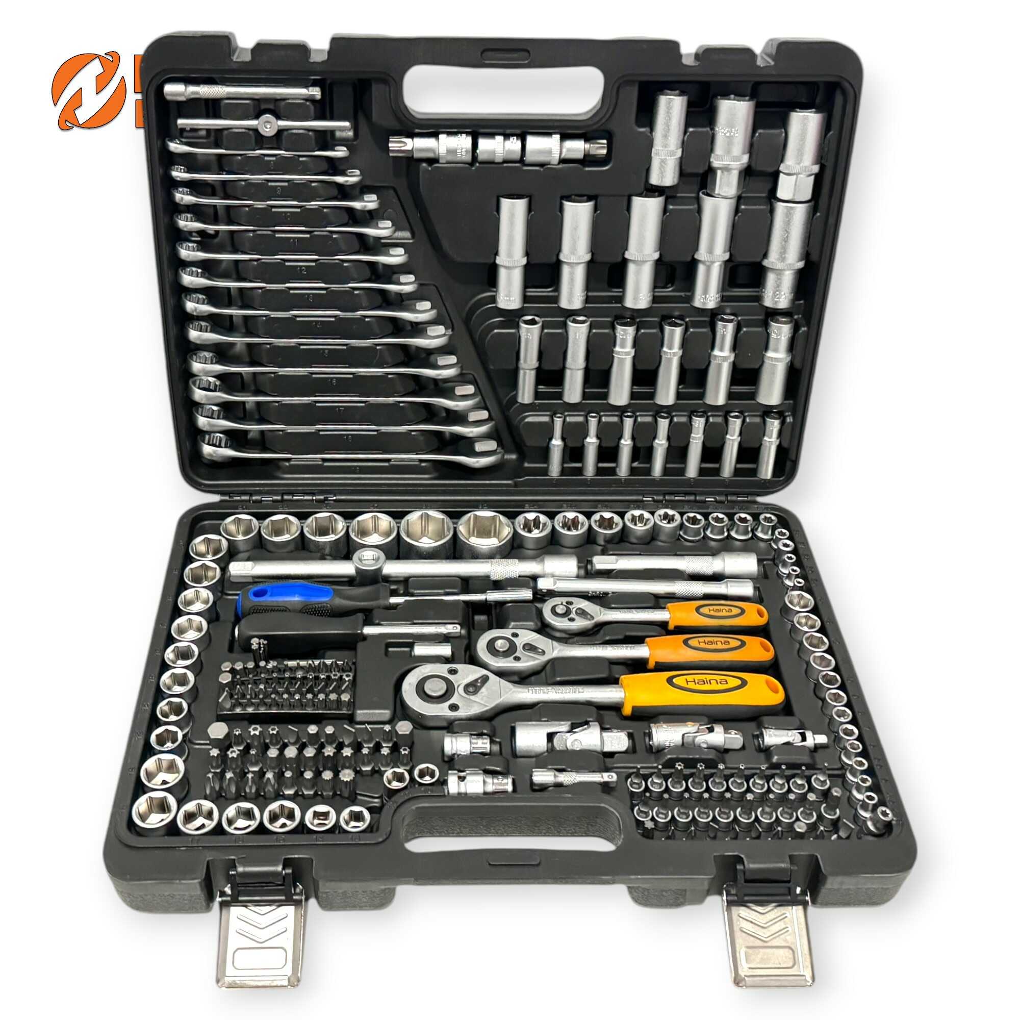 Krova Dugókulcs Készlet 216 részes 1/2" 1/4" 3/8" Racsnis Hajtókarokkal HA-0057 Haina