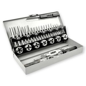 32 részes Professzionális Menetvágó és Menetfúró Készlet Fémdobozban - M3-M12 Precíziós Szerszámacél - HAINA HA-1443