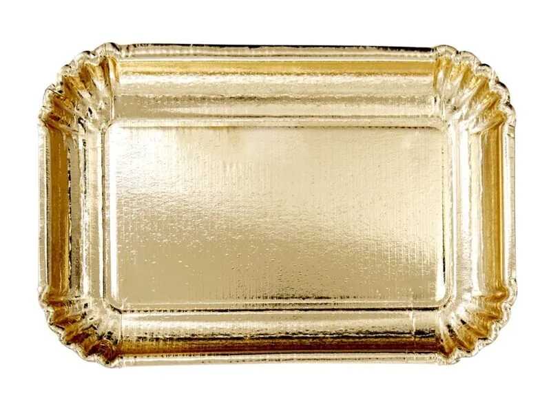Arany Színű Szögletes Papírtálca és Süteményes Kínáló - 25 x 18 cm - Image 2