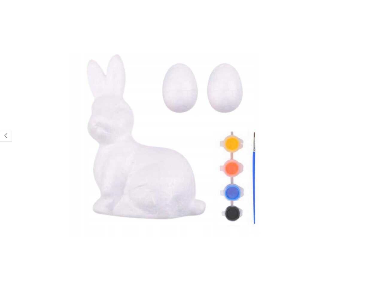 Húsvéti festhető nyuszi és tojás kreatív szett ecsettel és festékkel 14 cm KTM - Image 2