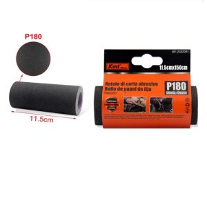 Csiszolópapír tekercs 11,5 cm x 150 cm, P180 szemcsézet, száraz és nedves csiszoláshoz - Kmt ToolsCsiszolópapír tekercs 11,5 cm x 150 cm, P180 szemcsézet, száraz és nedves csiszoláshoz - Kmt Tools