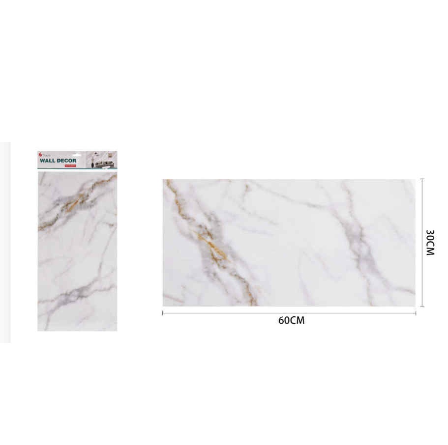 Prémium Arany Szürke Márványmintás Öntapadós Csempematrica 60cm x 30cm