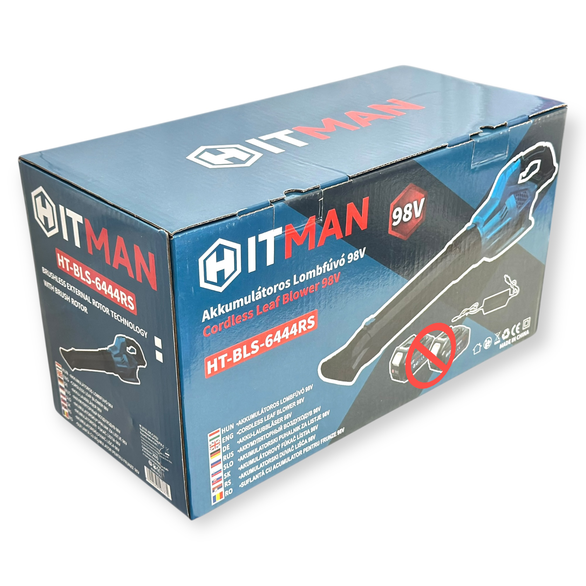 Akkumulátoros Lombfúvó - 98V, 6 sebességes, gyorstöltővel (akku nélkül) - HITMAN HT-BLS-6444RS