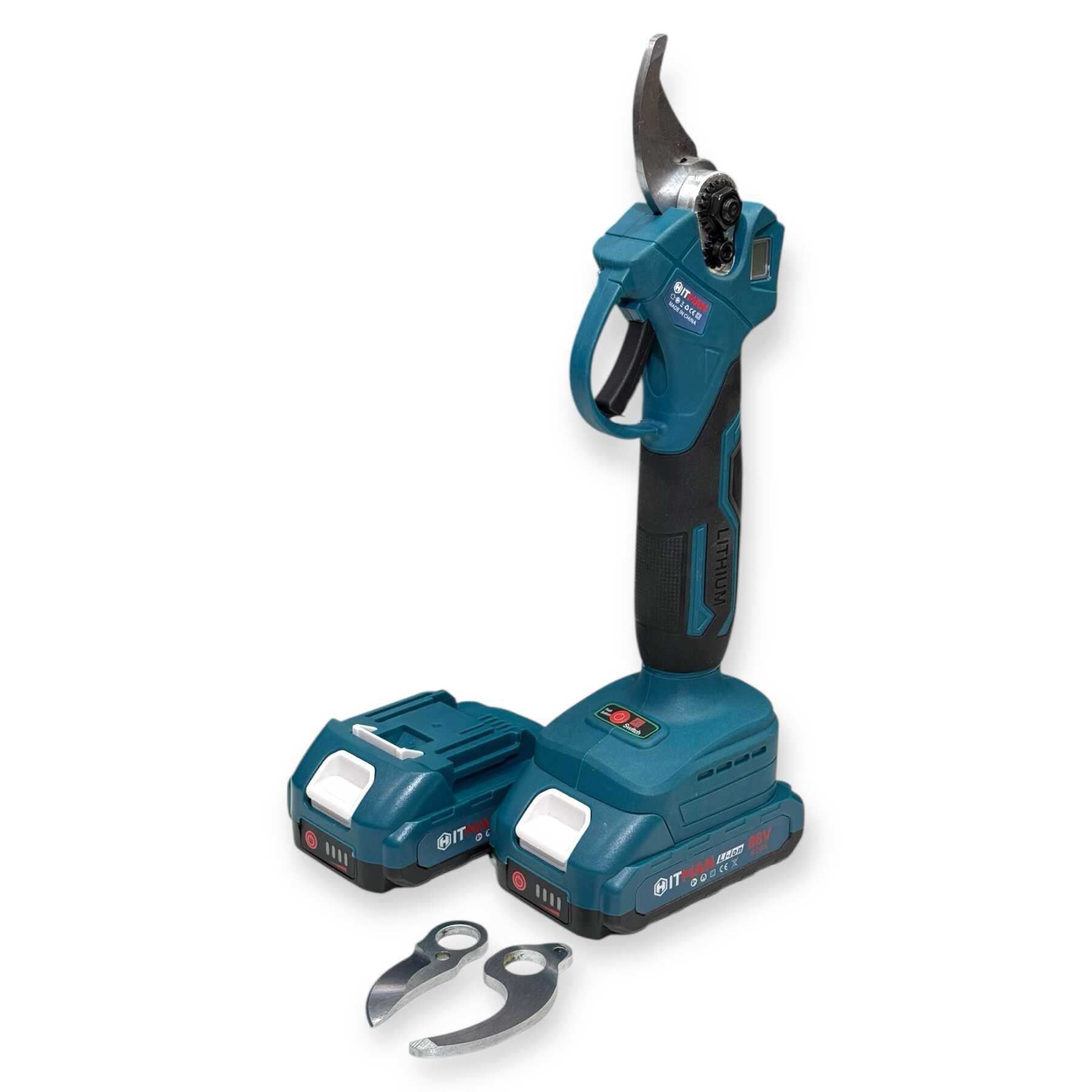 Akkumulátoros Metszőolló 88V LCD Kijelző 2-Akkús 2-Kés Készlet HT-BSCS-6449 Hitman