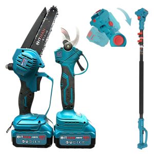 Akkumulátoros Profi Kerti Készlet 62V Metszőolló és 6" Láncfűrész 2 db Akkuval HT-RSX-6477 Hitman