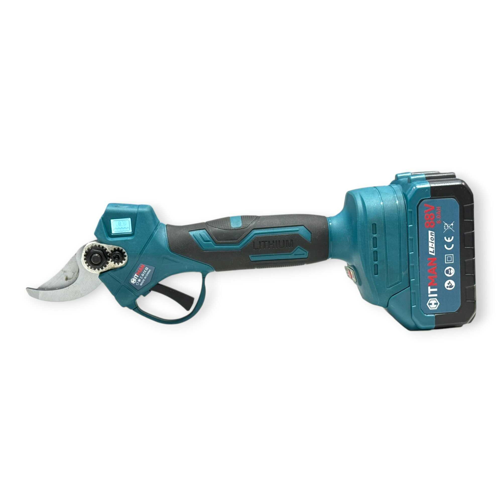 Akkumulátoros Metszőolló 88V LCD Kijelző 2-Akkús 2-Kés Készlet HT-BSCS-6449 Hitman