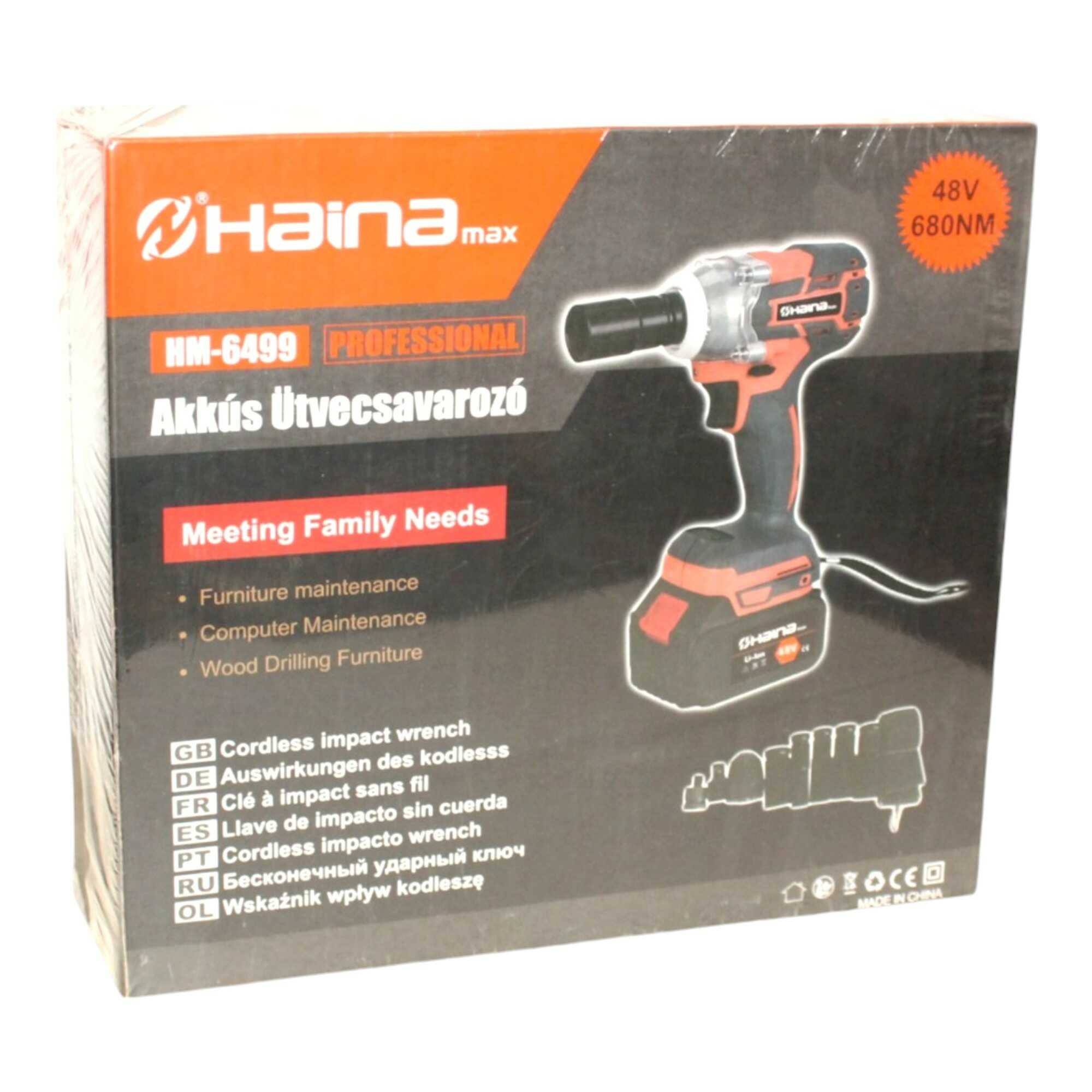 Akkumulátoros Ütvecsavarozó 680Nm - 1/2" Befogás 48V Rendszer 2 db Akkuval