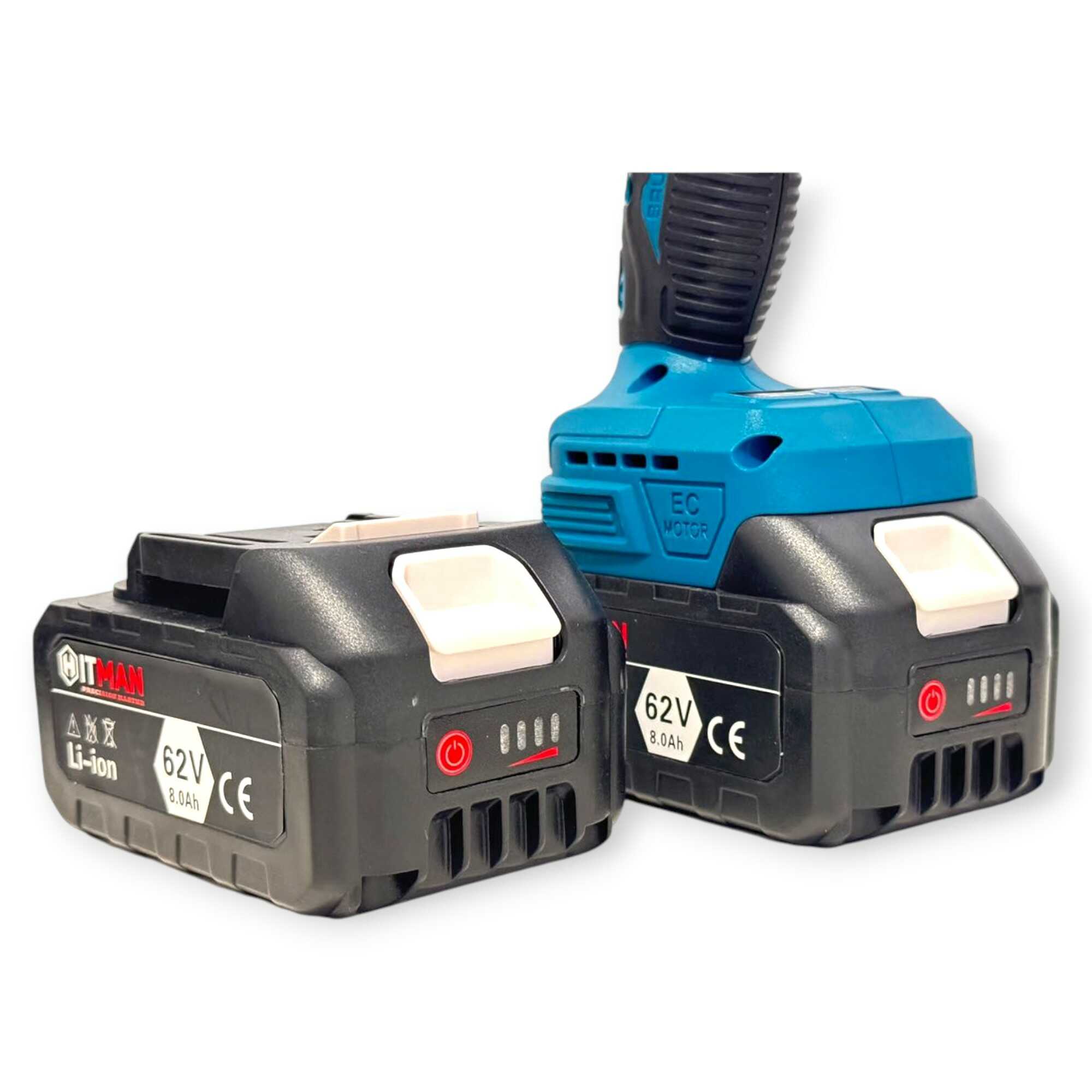 vAkkumulátoros Ütvefúró és Csavarbehajtó Készlet - 62V Rendszer 2 db 8.0Ah Akkuval és 49 részes tartozékkal