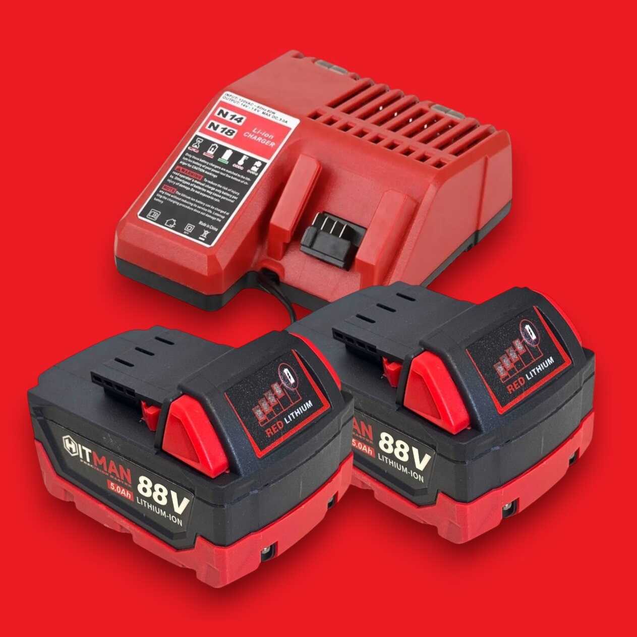 Akkumulátoros Ütvefúró és Csavarbehajtó - 88V Power, 13mm Fémtokmány, 78Nm - HITMAN HT-M18-6813XC