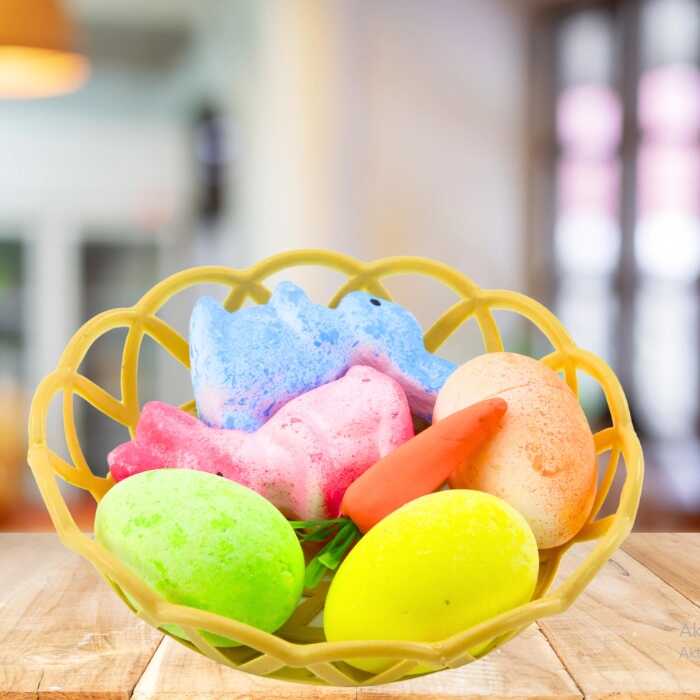 Húsvéti nyuszi és színes tojás dekorációs szett kosárban 6 db/csomag KTM - Image 2