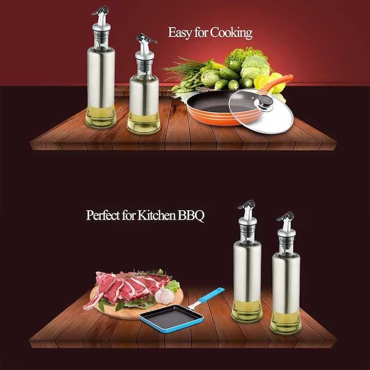 Kombinált üveg és rozsdamentes acél olajadagoló 200ml Torch - Image 3