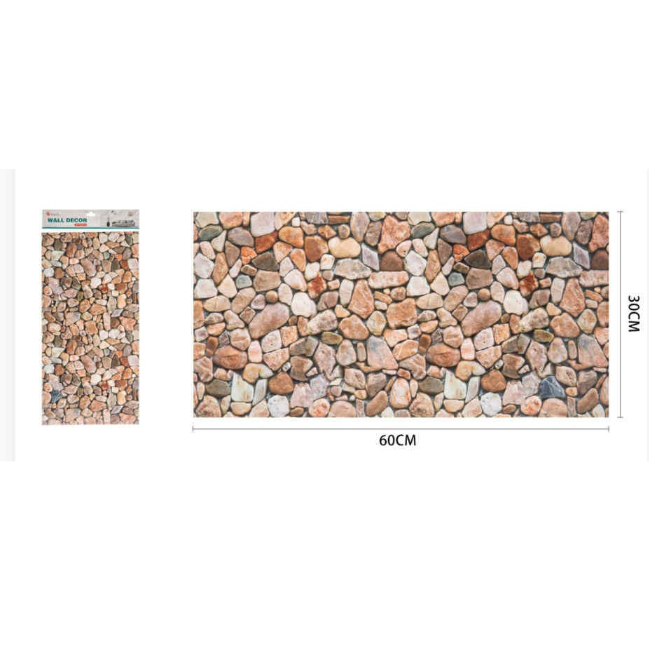 Természetes Kavicsmintás Öntapadós Csempematrica 60cm x 30cm