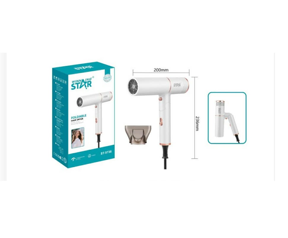 Winning Star Breeze Glide Összehajtható Utazó Hajszárító