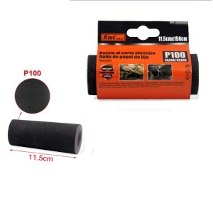 Csiszolópapír tekercs 11,5 cm x 150 cm, P100 szemcsézet, fémhez és fához - Kmt Tools