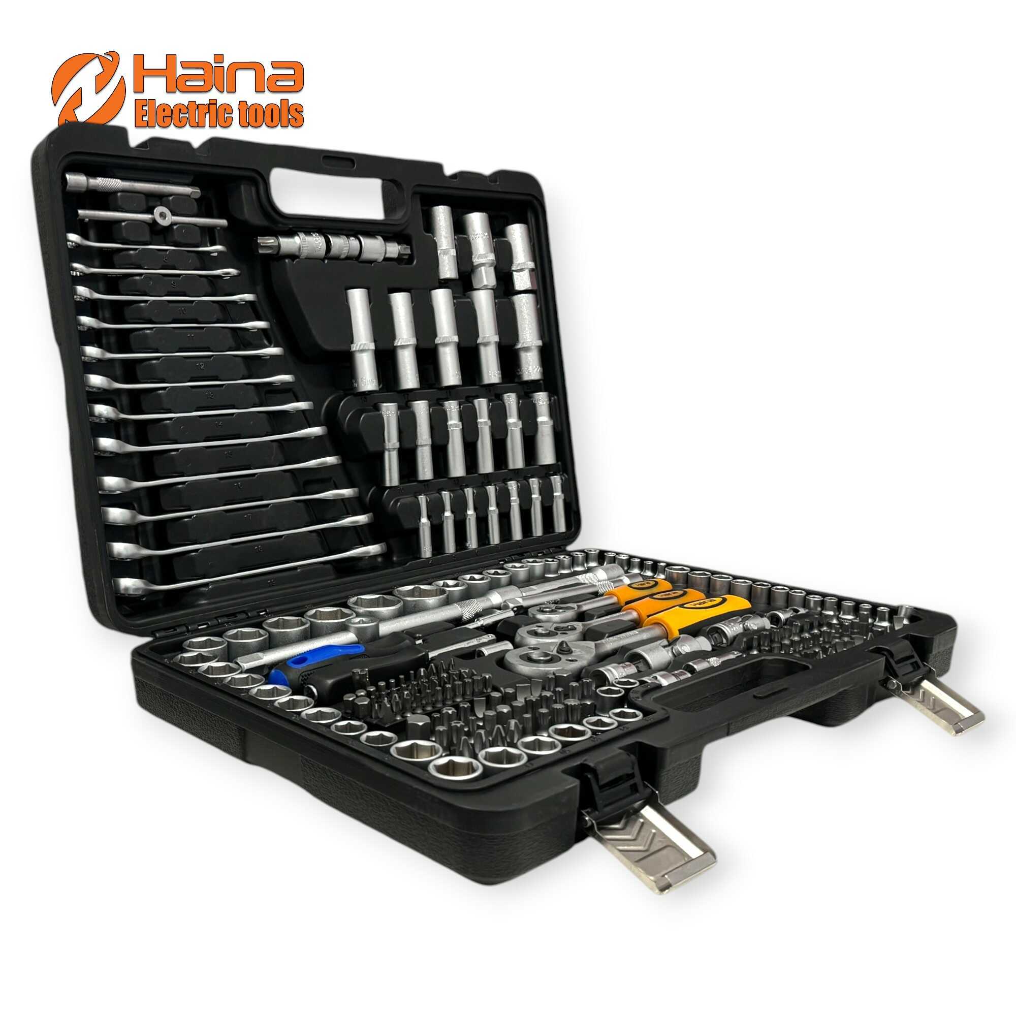 Krova Dugókulcs Készlet 216 részes 1/2" 1/4" 3/8" Racsnis Hajtókarokkal HA-0057 Haina