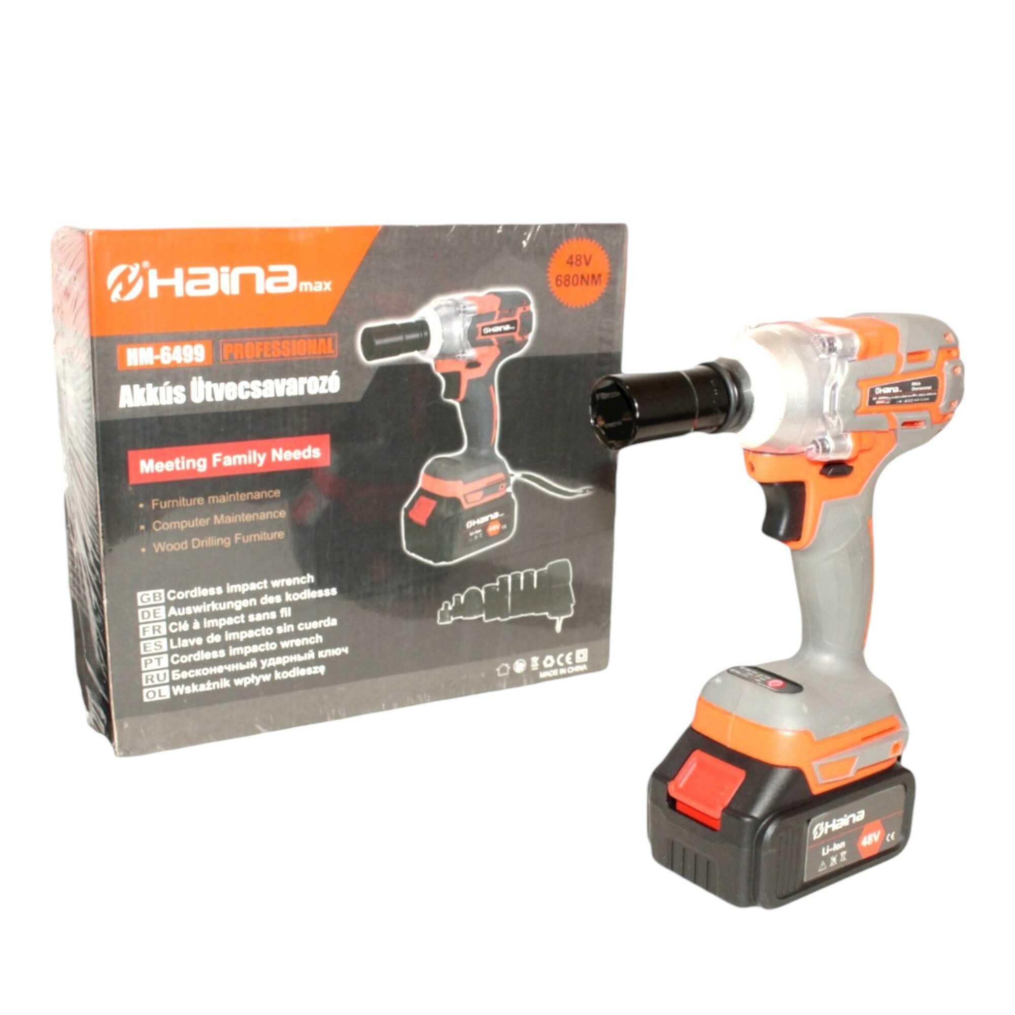 Akkumulátoros Ütvecsavarozó 680Nm - 1/2" Befogás 48V Rendszer 2 db Akkuval