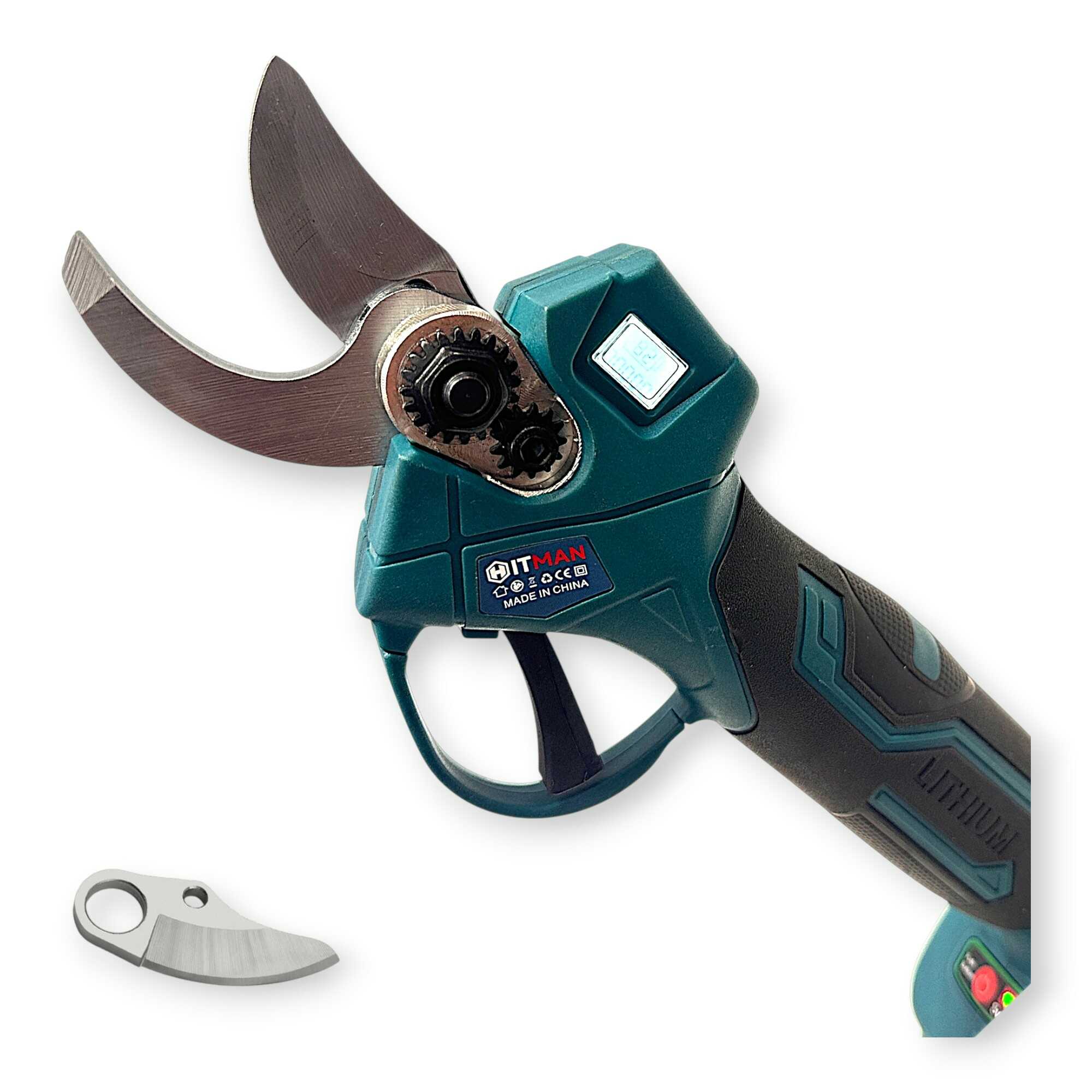 Akkumulátoros Metszőolló 62V 25mm Vágási Kapacitás 2 db Akkuval HT-BSCS-6132 Hitman