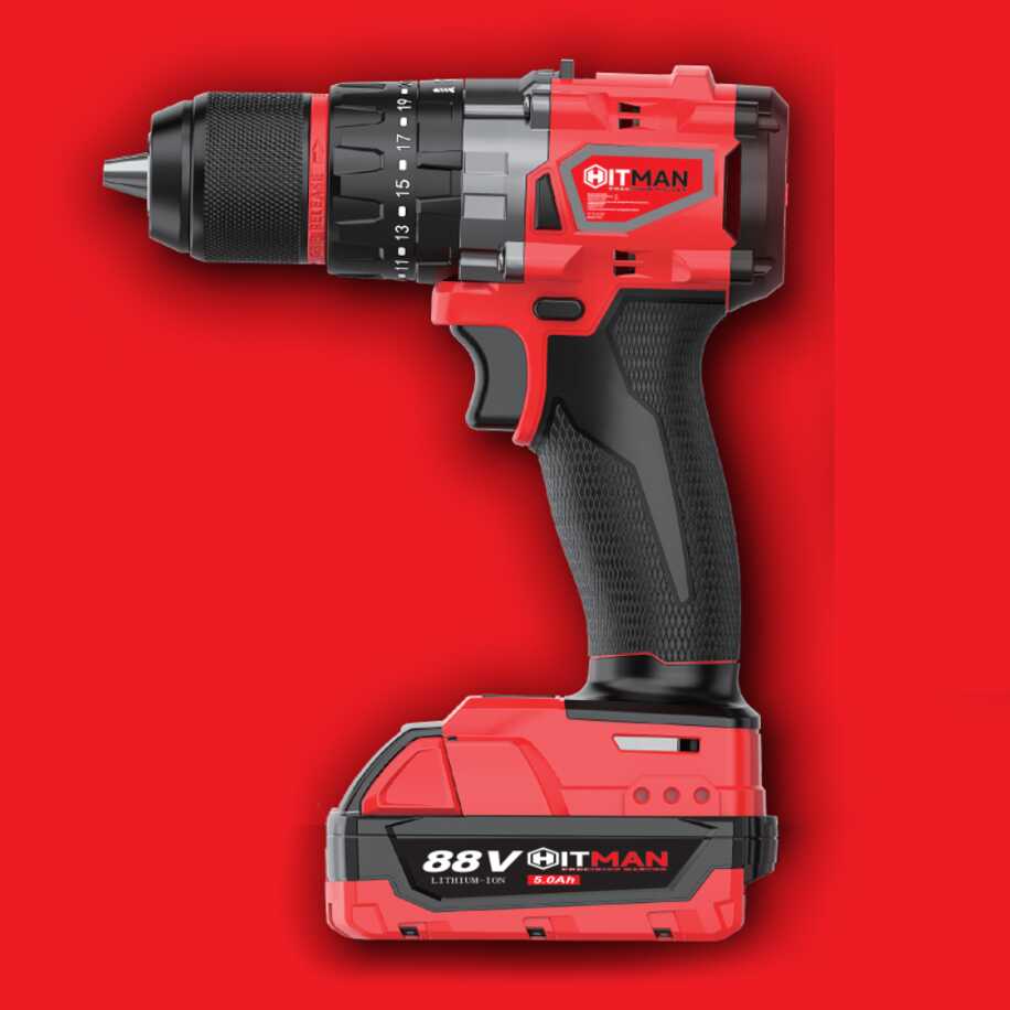 Akkumulátoros Ütvefúró és Csavarbehajtó - 88V Power, 13mm Fémtokmány, 78Nm - HITMAN HT-M18-6813XC