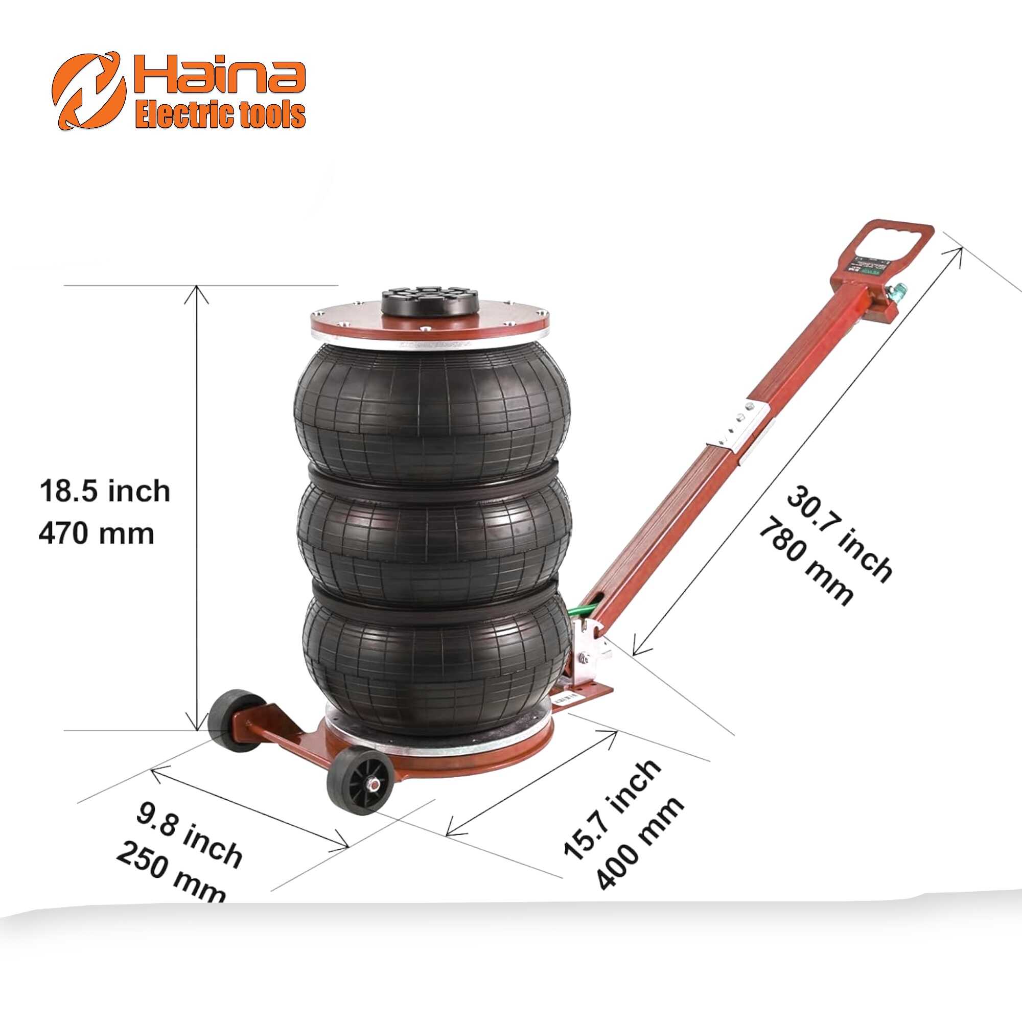 Pneumatikus Légpárnás Emelő - 6,5 tonna teherbírás, állítható hosszú nyéllel - HAINA M130