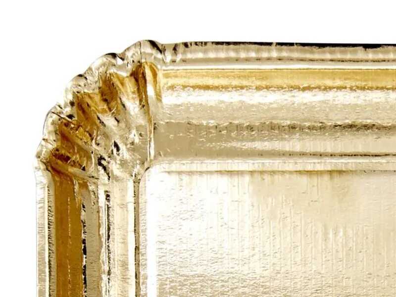 Arany Színű Szögletes Papírtálca és Süteményes Kínáló - 25 x 18 cm - Image 3