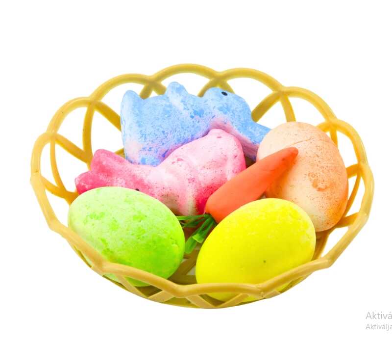 Húsvéti nyuszi és színes tojás dekorációs szett kosárban 6 db/csomag KTM - Image 3